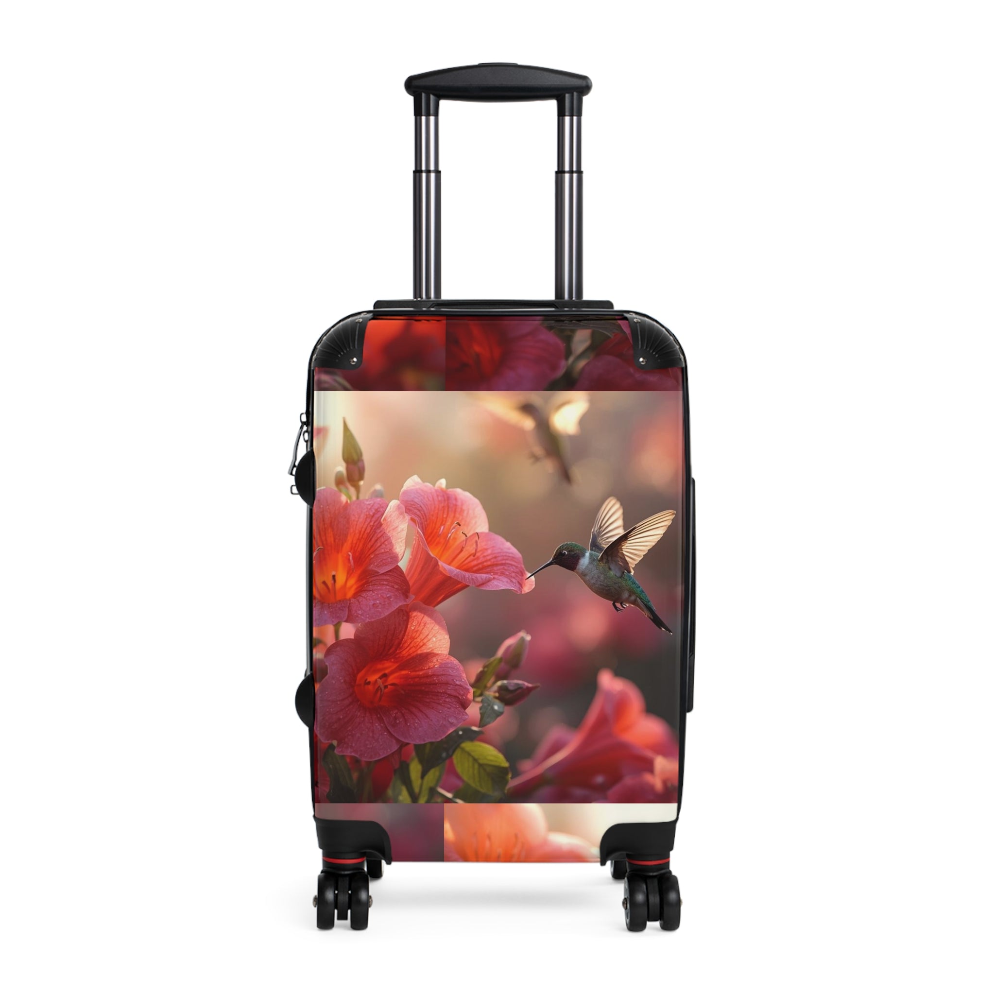 Trumpet Flower and Hummingbird Suitcase by Rosetta Creative Designs, Colorful Luggage, Travel Bag, Stylish Carry-On, Vacation Gear, Travel Gift - Rosetta Creative Boutique